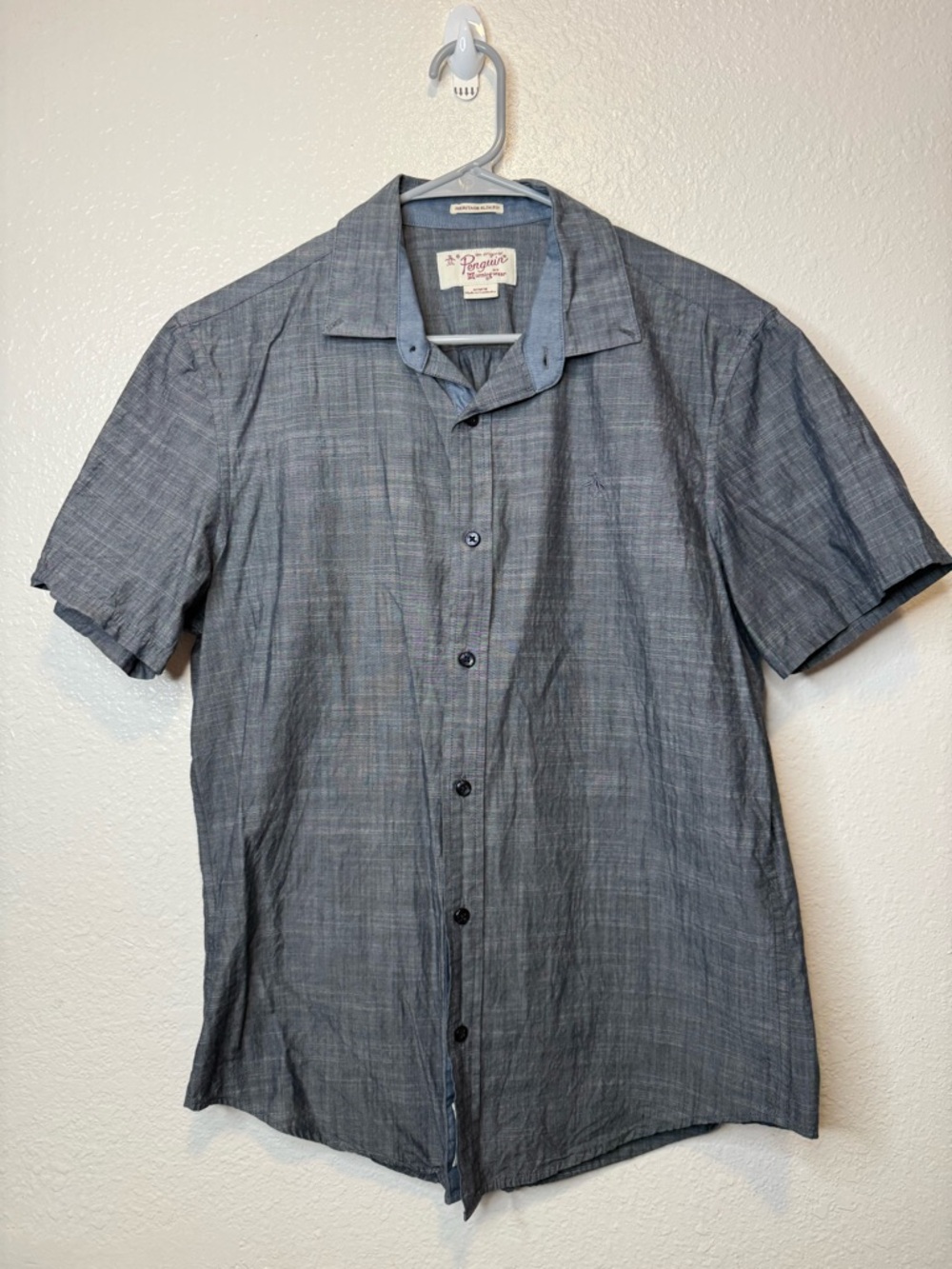 Penguin Heritage Slim Fit Men’s Short Sleeve Button Down Size Medium Preppy